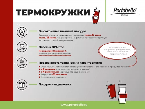 Термобутылка вакуумная герметичная Прима (Prima), оранжевая