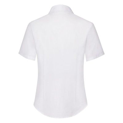 Рубашка "Lady-Fit Short Sleeve Oxford Shirt", белый_XS, 70% х/б, 30% п/э, 130 г/м2