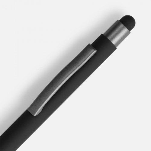 Ручка шариковая Atento Soft Touch со стилусом, черная