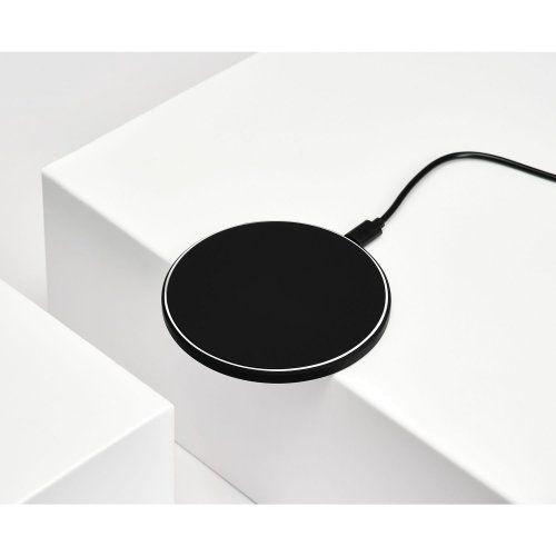 Беспроводное зарядное устройство с подсветкой 15W Аурис (Auris), черное