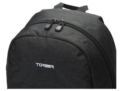 Рюкзак TORBER GRAFFI, серый с карманом синего цвета, полиэстер, 44 x 31 x 18 см