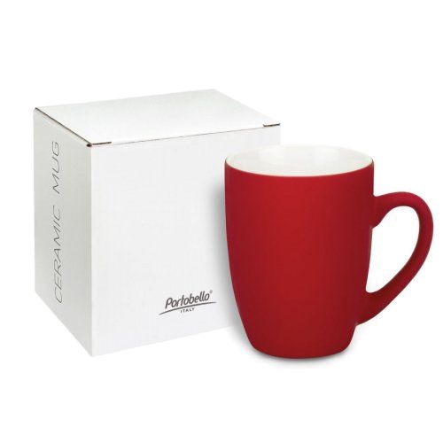 Керамическая кружка Alba 350 ml, soft-touch, красная