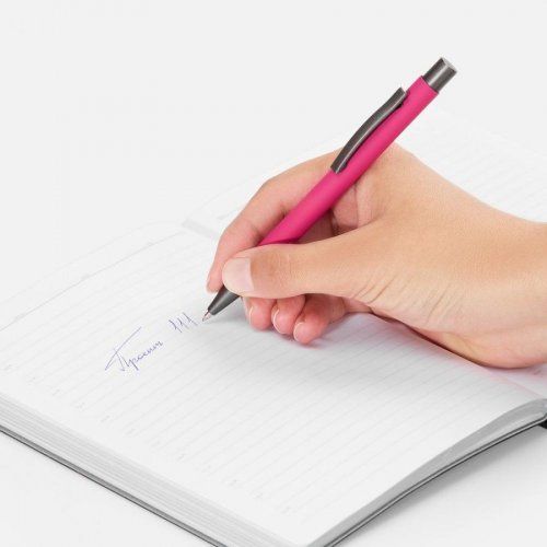 Ручка шариковая Atento Soft Touch, розовая