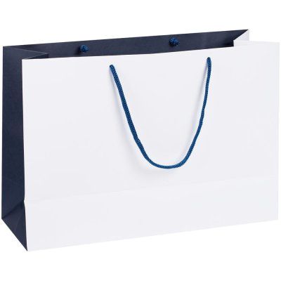 Пакет бумажный Bicolor, белый с синим