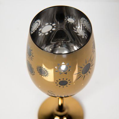 Набор бокалов для вина MOONSUN (2шт), золотой и серебяный, 22,5х24,8х11,9см, стекло
