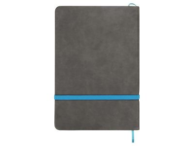 Блокнот Color линованный А5 в твердой обложке с резинкой, серый/синий
