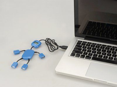 USB Hub на 4 порта с часами в виде человечка