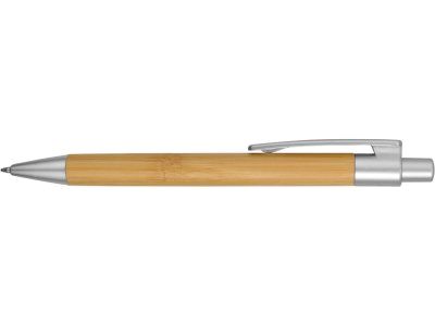 Ручка шариковая Borneo из бамбука, серебряный, черные чернила