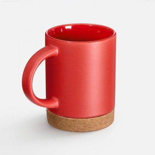 Кружка с пробковой подставкой Corky, красная