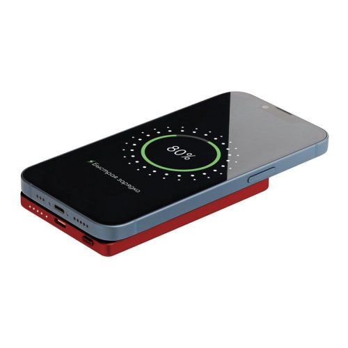 Внешний аккумулятор Атлантис (Atlantis) PD 5000mAh с функцией беспроводной зарядки 15W, красный