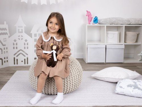Мягкая игрушка Beastie Toys, мишка с белым шарфом