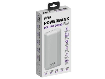 Портативный внешний аккумулятор MX PRO 20000 White