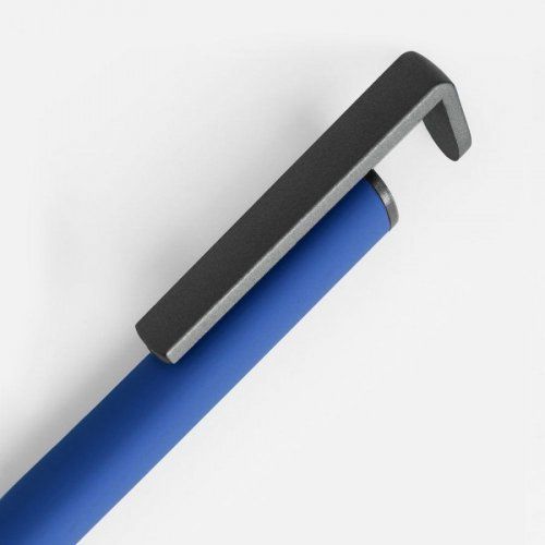Ручка шариковая Standic Soft Touch с подставкой для телефона, синяя