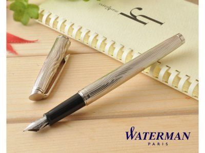 Перьевая ручка Waterman Hemisphere Deluxe , цвет: Metal CT, перо: F