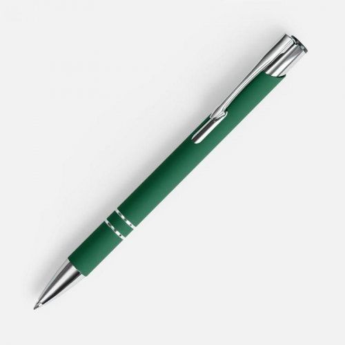Ручка шариковая Keskus Soft Touch, зеленая