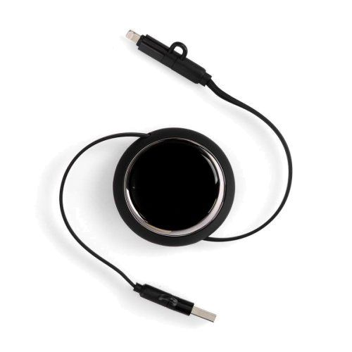 Складной кабель с переходниками pocketCoil, черный