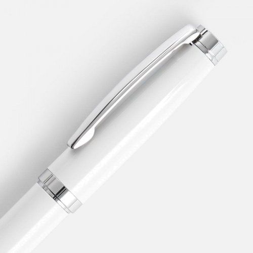Ручка шариковая Letra Chrome, глянцевая, белая