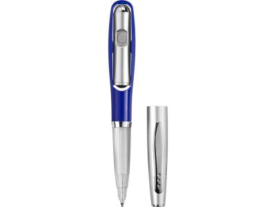 Ручка шариковая с фонариком и магнитом синяя. Фонарик можно перевернуть и использовать в качестве подветки при включении