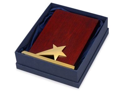 Награда Galaxy с золотой звездой, дерево, металл, в подарочной упаковке