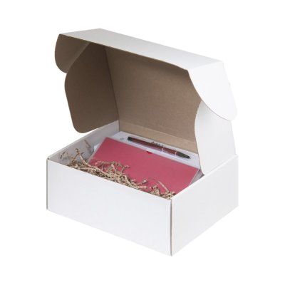 Подарочный набор в малой универсальной коробке, красный (спортбутылка, ежедневник, ручка)
