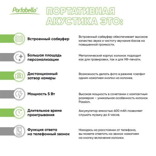 Беспроводная колонка Пэшн (Passion) 80dB 600 mAh (Bluetooth 5.4), фиолетовая