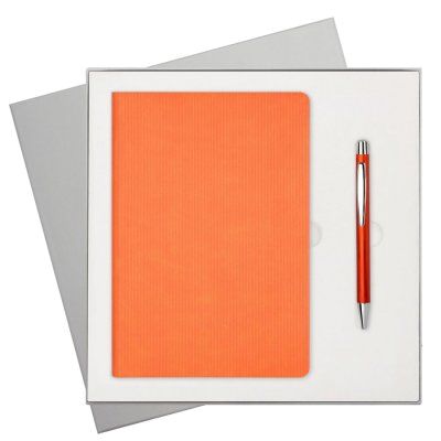 Подарочный набор Portobello/Rain оранжевый (Ежедневник недат А5, Ручка)