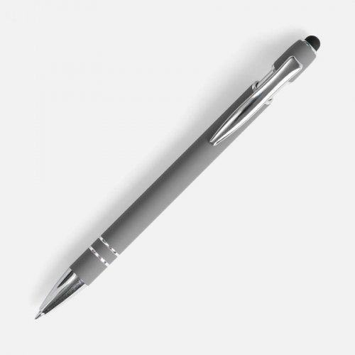 Ручка шариковая Pointer Soft Touch со стилусом, серая