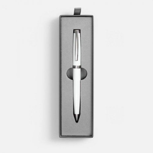 Ручка шариковая Letra Chrome в футляре, белая