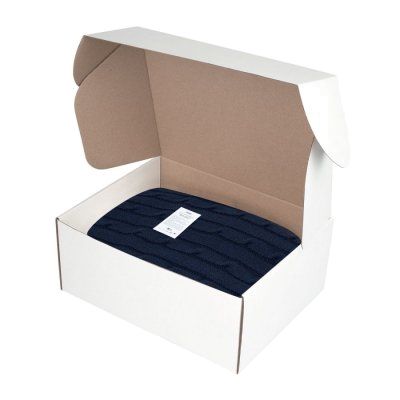 Плед Fado вязаный, 160*90 см, темно-синий в подарочной коробке