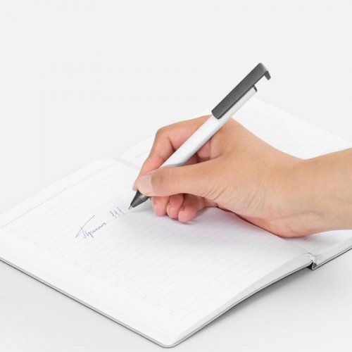 Ручка шариковая Standic Soft Touch с подставкой для телефона, белая