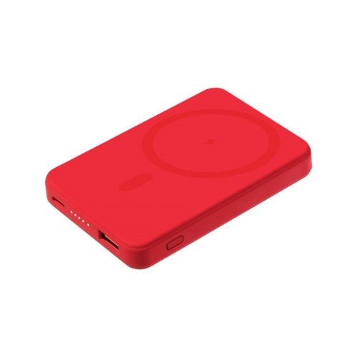 Внешний аккумулятор Ларго PD (Largo PD) 5000mAh с функцией беспроводной зарядки 15W, красный