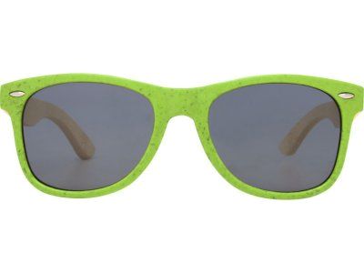 Sun Ray очки с бамбуковой оправой, зеленый лайм