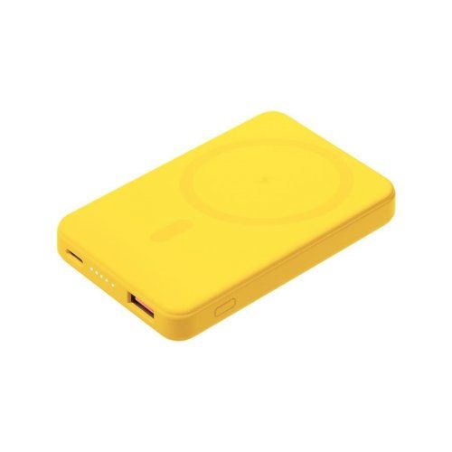Внешний аккумулятор Ларго PD (Largo PD) 5000mAh с функцией беспроводной зарядки 15W, желтый