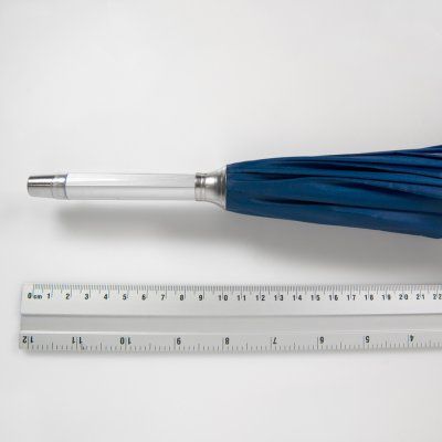 Зонт-трость с пластиковой ручкой  "под алюминий" "Silver", полуавтомат; темно-синий с серебром; D=103