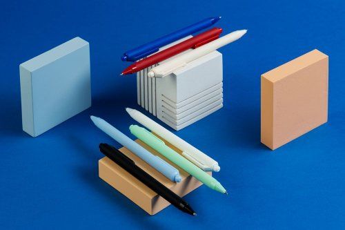 Ручка шариковая Cursive Soft Touch, голубая