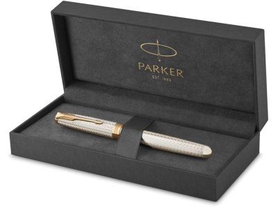 Перьевая ручка Parker Sonnet Silver Mistral GT, перо: M, цвет чернил: black, в подарочной упаковке