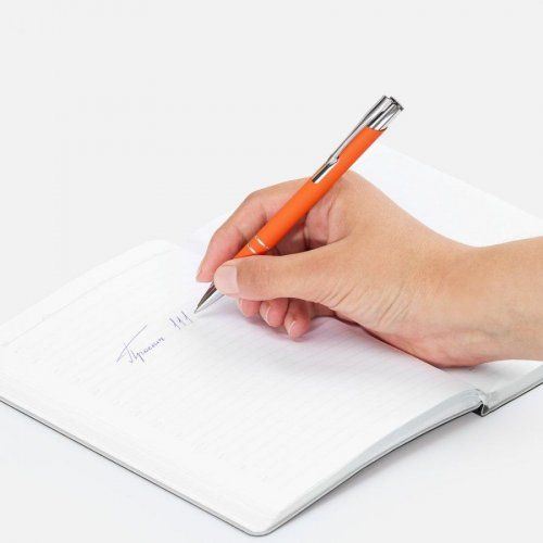 Ручка шариковая Keskus Soft Touch, оранжевая