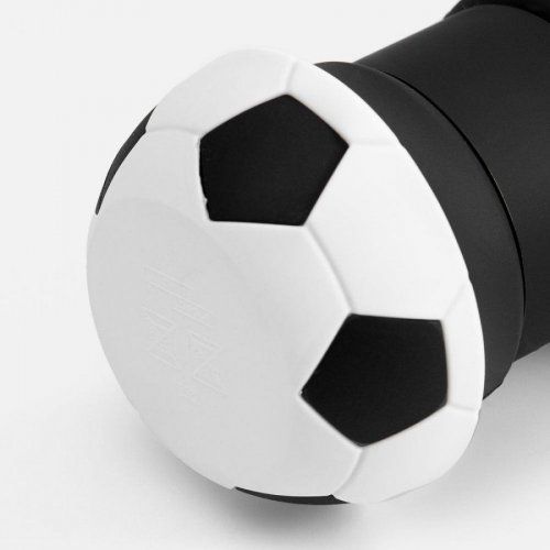 Складная бутылка для воды Football Flex, белая с черным