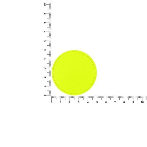 Лейбл из ПВХ Dzeta Round, L, желтый неон
