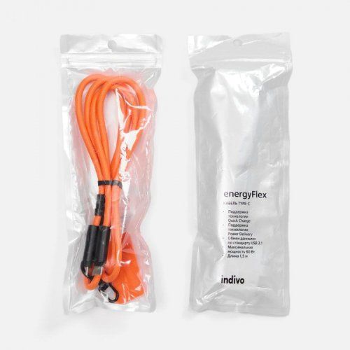Кабель-ланьярд energyFlex Power Delivery 60 Вт, оранжевый