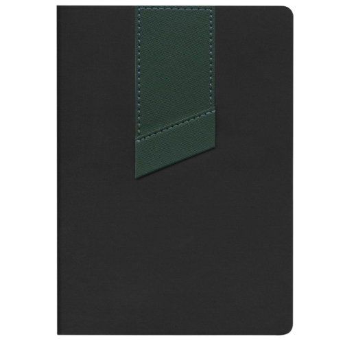Ежедневник Bookmark, недатированный, черный с зеленым