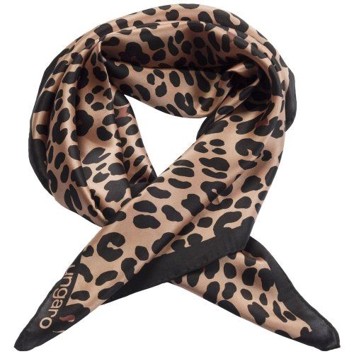 Платок Leopardo Silk, коричневый