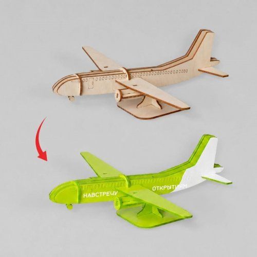 Деревянный 3d пазл Самолет