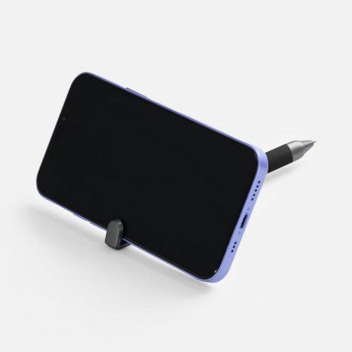 Ручка шариковая Standic Soft Touch с подставкой для телефона, черная