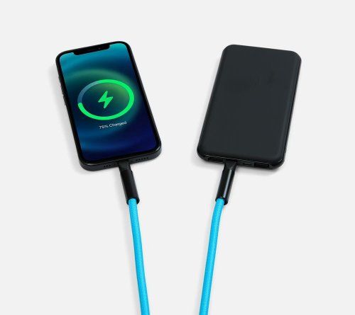 Кабель-ланьярд energyFlex Power Delivery 60 Вт, голубой
