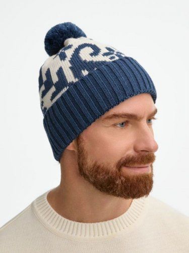 Шапка Wintertude, синяя с белым