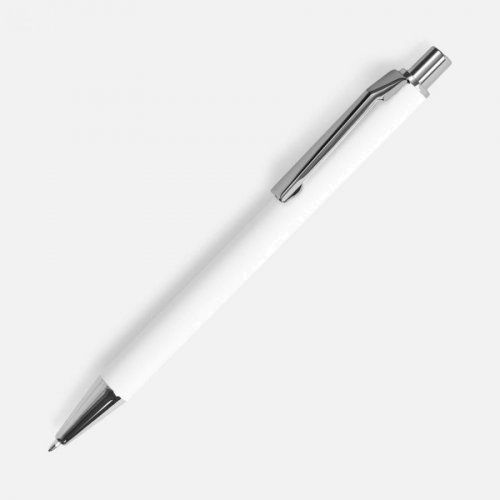 Ручка шариковая Lobby Soft Touch Chrome, белая
