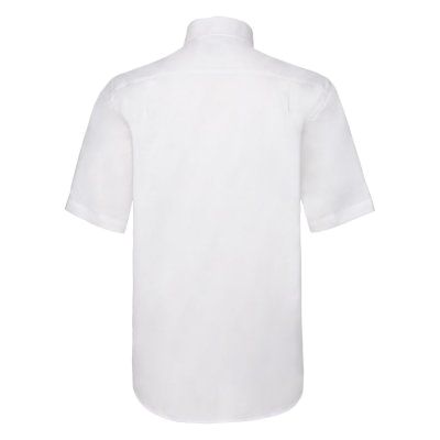 Рубашка "Short Sleeve Oxford Shirt", белый_S, 70% х/б, 30% п/э, 130 г/м2