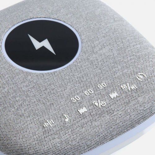 Bluetooth-колонка с беспроводной зарядкой и подсветкой Terrafonic, серая