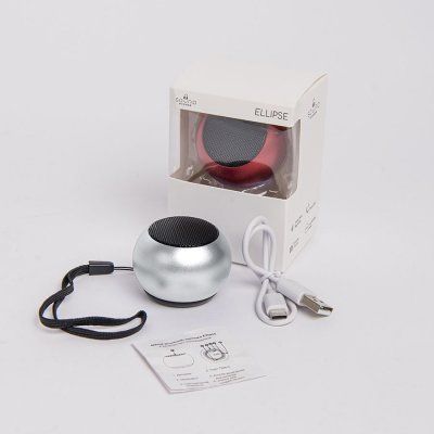 Портативная mini Bluetooth-колонка Sound Burger "Ellipse" серебро